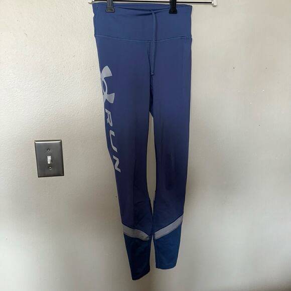 NWOT UNDER ARMOUR Heatgear Blue Full Length Compression Leggings sz xs - Picture 1 of 4